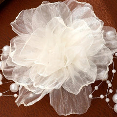Organza Flower Hair Clip Bridal Wedding Hair Accessory