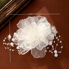 Organza Flower Hair Clip Bridal Wedding Hair Accessory