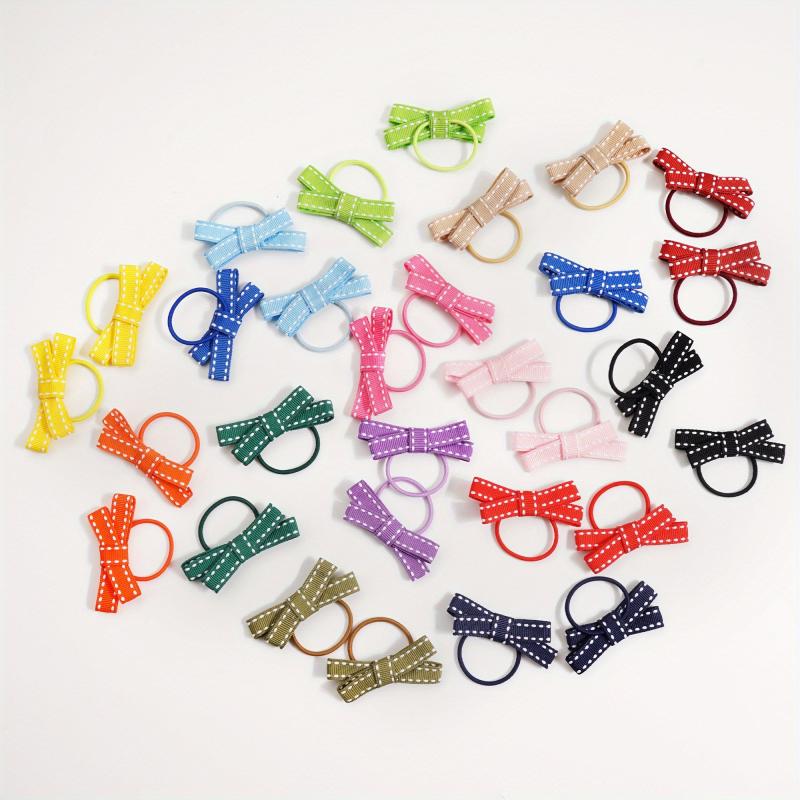 30pc 15pairs Hair Rubber Bands Bright Cartoon Girl's Elastic Hair Band