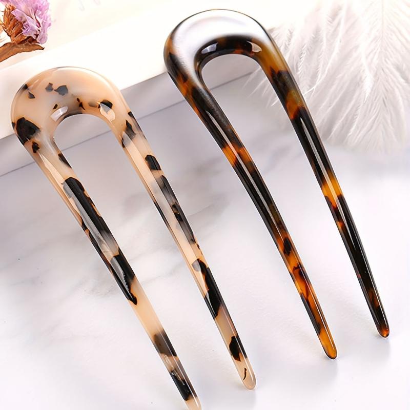 Vintage Acetate U Shape Hair Fork Gradient Hair Stick