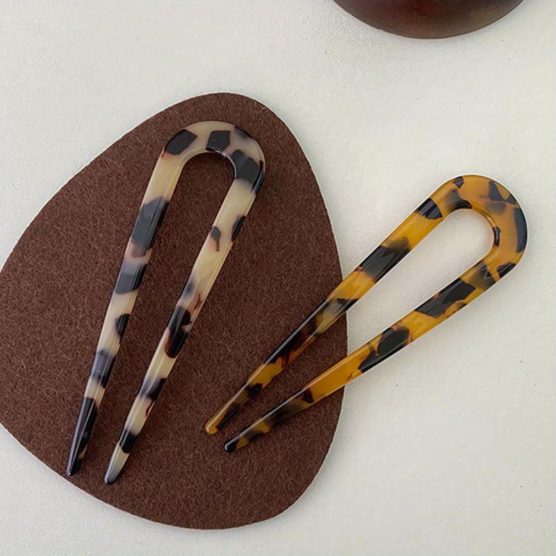 Vintage Acetate U Shape Hair Fork Gradient Hair Stick