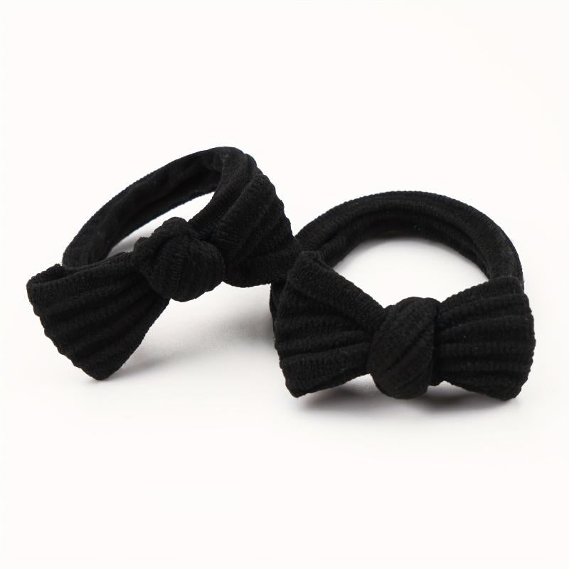 10pcs Soft Bow Hair Tie Thickened Hair Rope Elastic Ponytail Holder