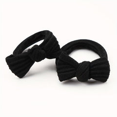 10pcs Soft Bow Hair Tie Thickened Hair Rope Elastic Ponytail Holder