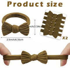 10pcs Soft Bow Hair Tie Thickened Hair Rope Elastic Ponytail Holder