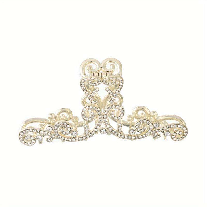 Flower Hair Claw Clip Faux Pearl Rhinestone Hair Crab Clips for Women