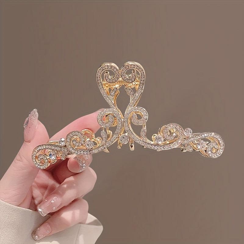 Flower Hair Claw Clip Faux Pearl Rhinestone Hair Crab Clips for Women