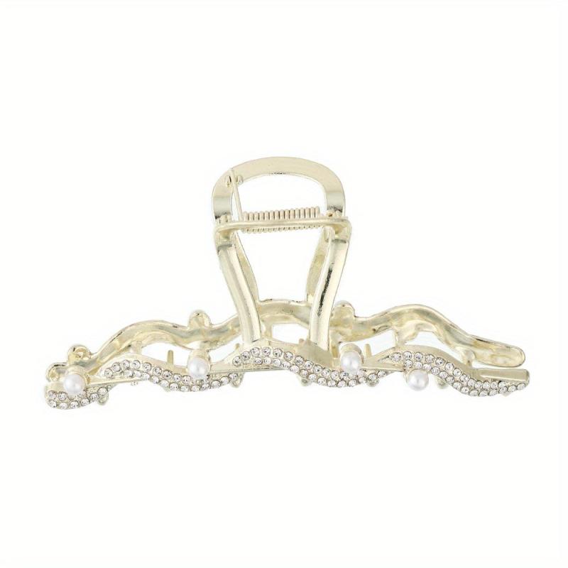 Flower Hair Claw Clip Faux Pearl Rhinestone Hair Crab Clips for Women