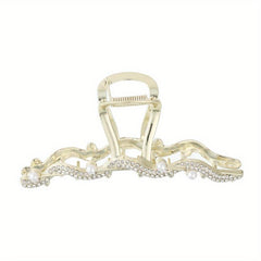 Flower Hair Claw Clip Faux Pearl Rhinestone Hair Crab Clips for Women