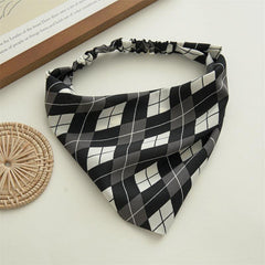 5pcs Checkered Tie Dye Bandana Scarf Hair Band Women Hair Accessories