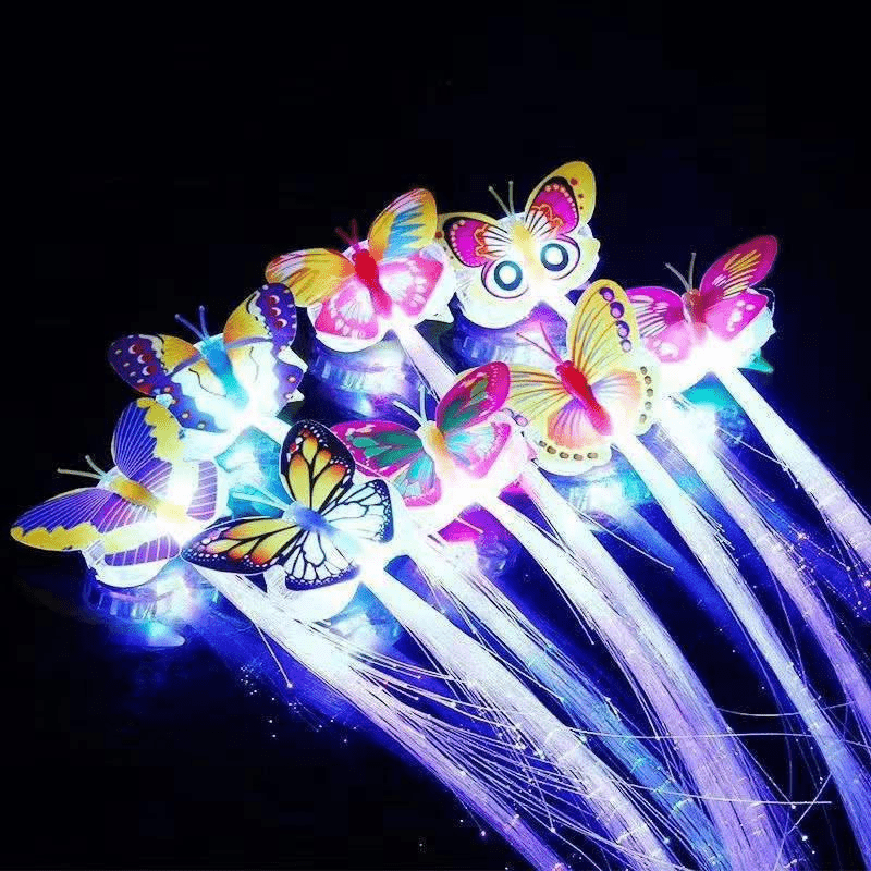Butterfly LED Flashing Hair Braid Hairpin for Girls