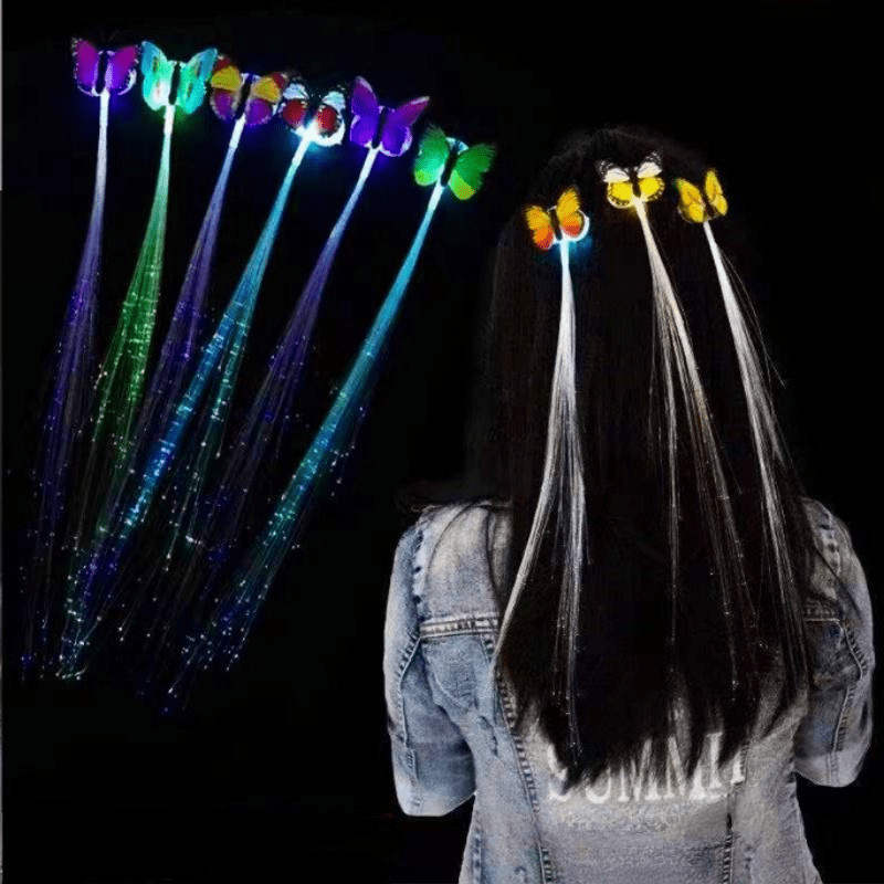 Butterfly LED Flashing Hair Braid Hairpin for Girls