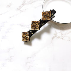 Crystal Stone Braided Hair Clips Satin Fabric Hair Bands