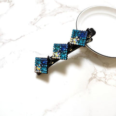 Crystal Stone Braided Hair Clips Satin Fabric Hair Bands