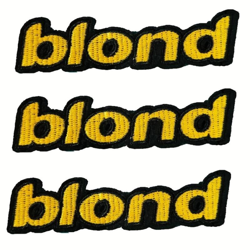Blond Patches Pink Letters Sticker Embroidered Patch Arts Sewing Repair