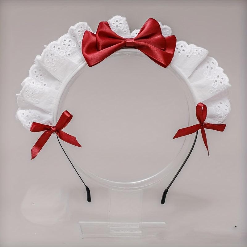 Lolita Maid Hair Hoop Bowknot Headband Cosplay Costume Hair Accessories