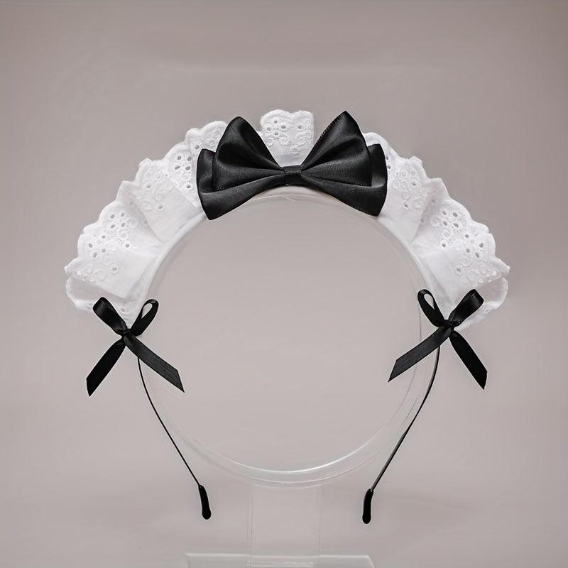 Lolita Maid Hair Hoop Bowknot Headband Cosplay Costume Hair Accessories