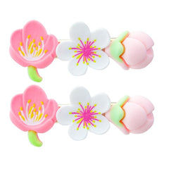 2pcs Pink Flower Hair Clip Acrylic Barrette Hair Accessories Women