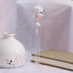 Moon Leaf Flower Tassel Hairpin Ancient Style Hair Accessories