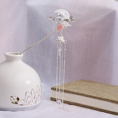 Moon Leaf Flower Tassel Hairpin Ancient Style Hair Accessories
