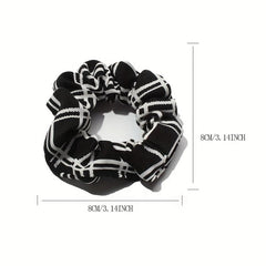 10pcs Plaid Large Scrunchie Hair Ring Female Head Rope Ponytail Holder