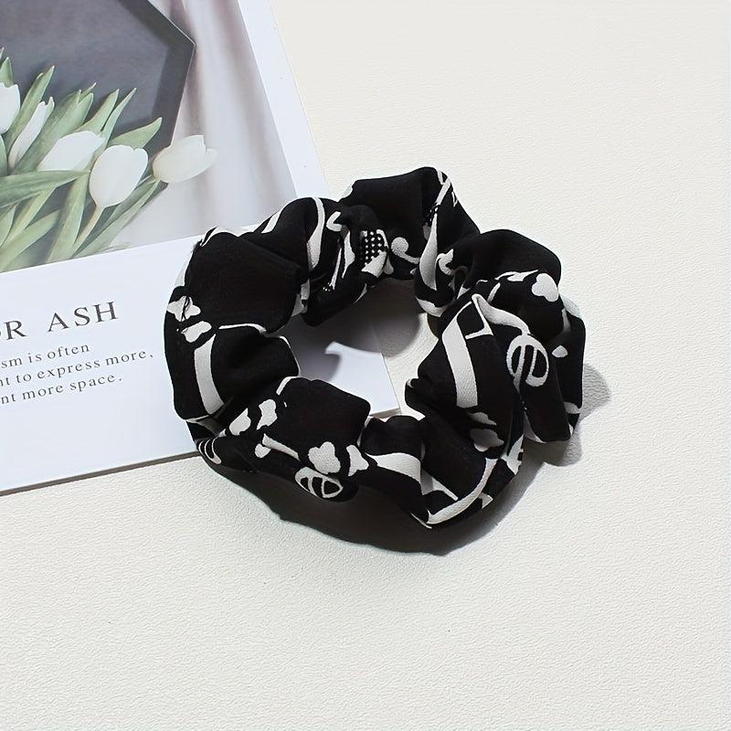 10pcs Plaid Large Scrunchie Hair Ring Female Head Rope Ponytail Holder