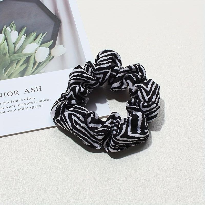 10pcs Plaid Large Scrunchie Hair Ring Female Head Rope Ponytail Holder