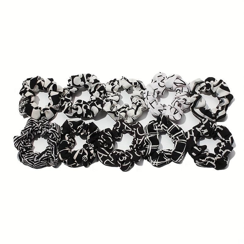 10pcs Plaid Large Scrunchie Hair Ring Female Head Rope Ponytail Holder