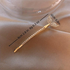 Fishtail Hair Clip Rhinestone Barrette Hairpin Accessories