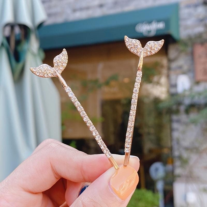 Fishtail Hair Clip Rhinestone Barrette Hairpin Accessories