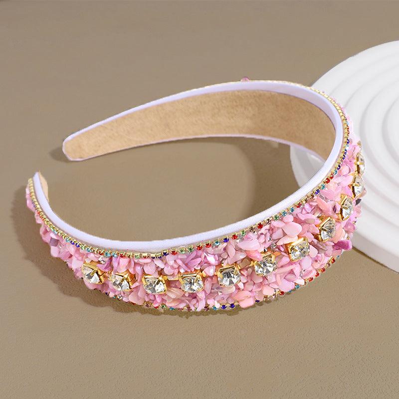 Wide Edge Rhinestone Hair Hoop Baroque Style