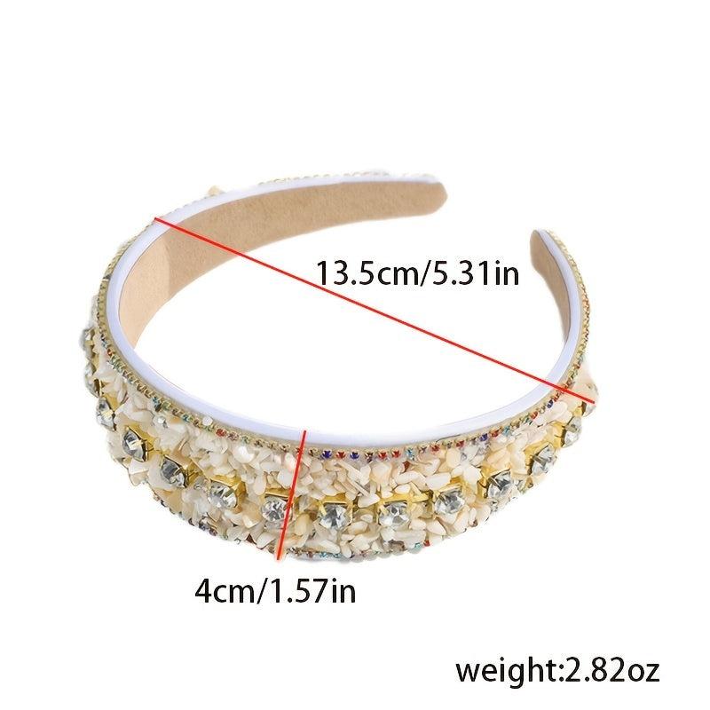 Wide Edge Rhinestone Hair Hoop Baroque Style