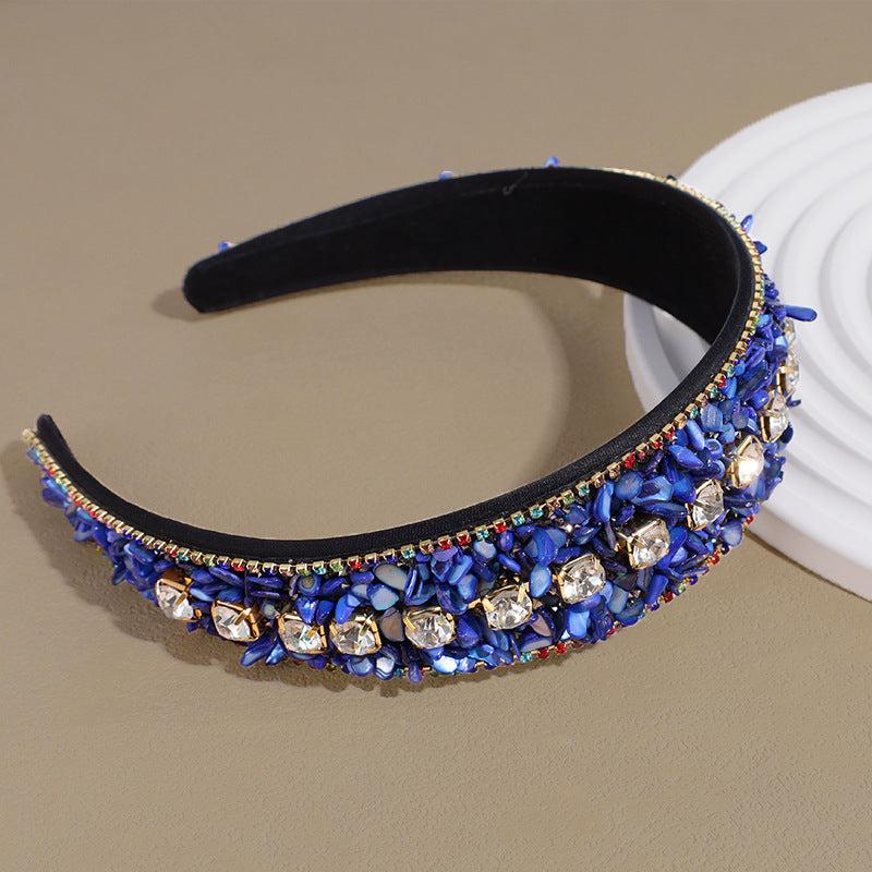 Wide Edge Rhinestone Hair Hoop Baroque Style