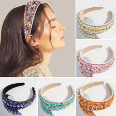 Wide Edge Rhinestone Hair Hoop Baroque Style