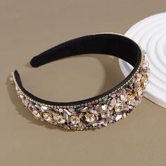 Wide Edge Rhinestone Hair Hoop Baroque Style