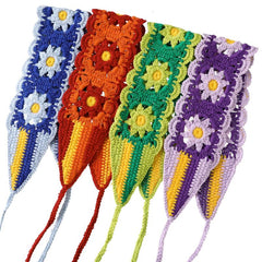 Crochet Flower Bandana Sunflower Hair Band Boho Style Headdress