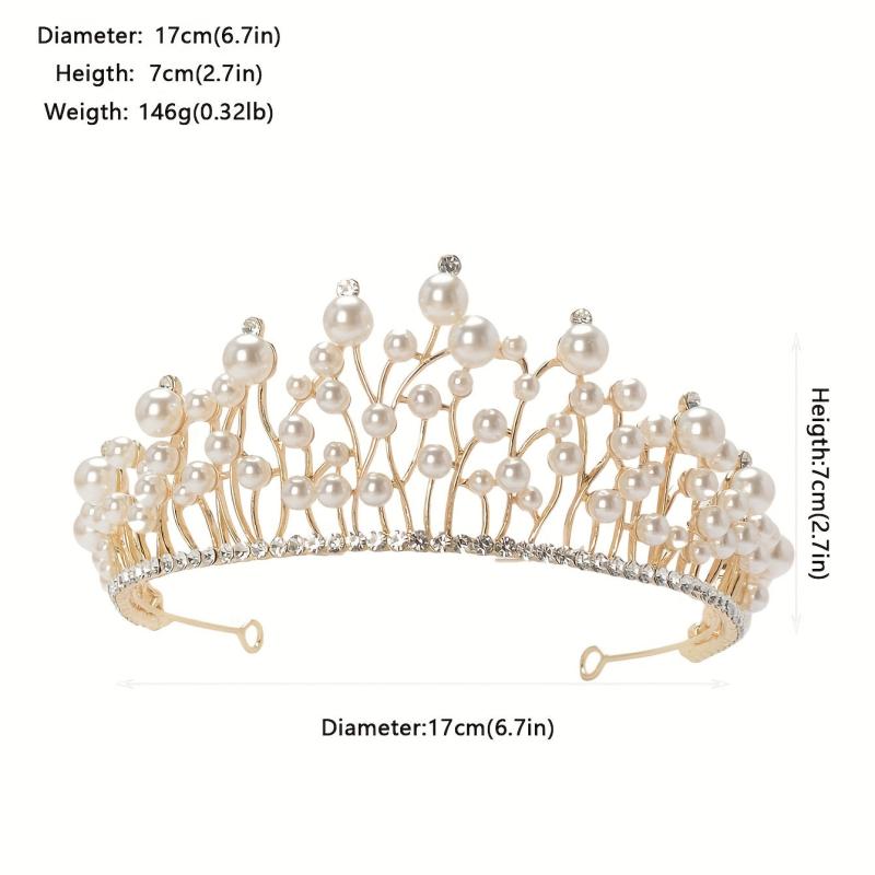 Faux Pearl Rhinestone Tiaras And Crowns Headband Crown Rhinestone Wedding Bridal