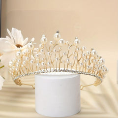 Faux Pearl Rhinestone Tiaras And Crowns Headband Crown Rhinestone Wedding Bridal