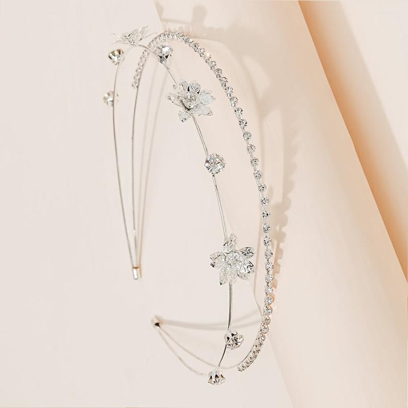 Crystal Bridal Tiaras Crown Zircon Bridal Crown for Weddings Silver