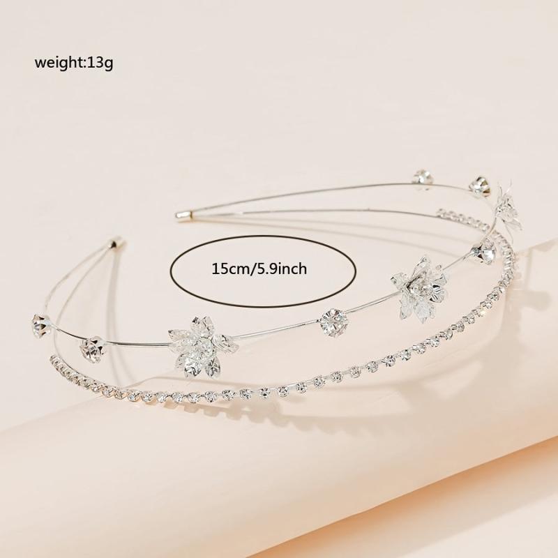 Crystal Bridal Tiaras Crown Zircon Bridal Crown for Weddings Silver