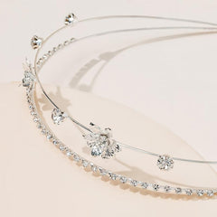 Crystal Bridal Tiaras Crown Zircon Bridal Crown for Weddings Silver