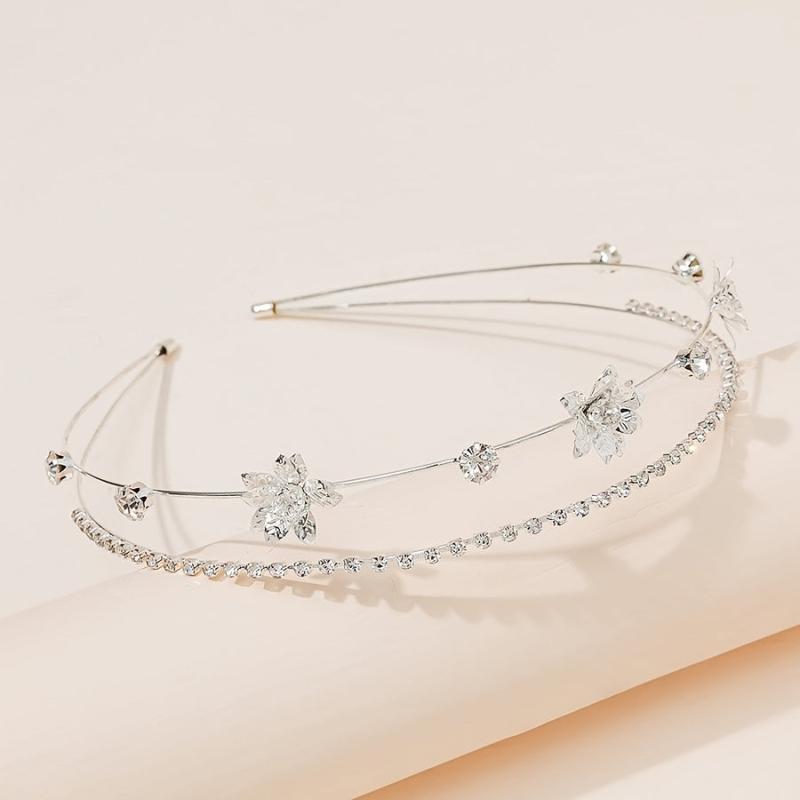 Crystal Bridal Tiaras Crown Zircon Bridal Crown for Weddings Silver