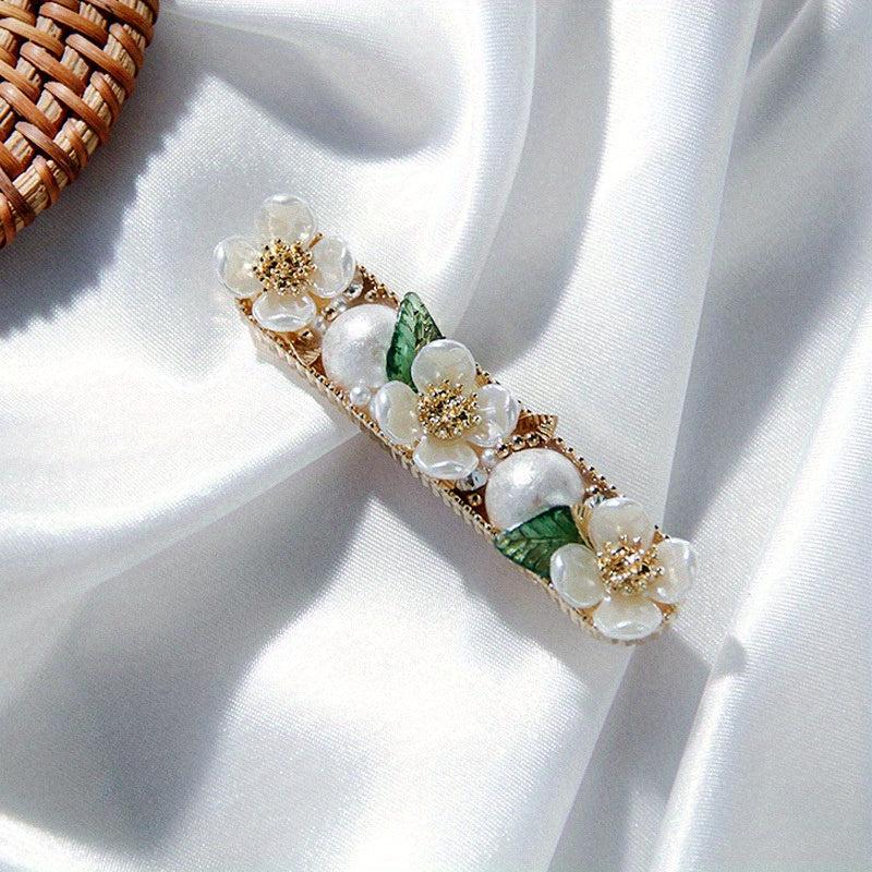Faux Pearl Flower Hair Clip for Women