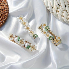 Faux Pearl Flower Hair Clip for Women