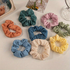 Fabric Girl Hair Tie Sweet Head Rope Large Scrunchie Hair Ring Solid