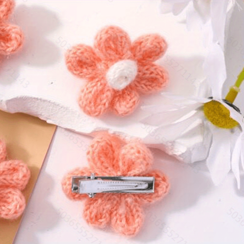 2PCS Colorful Flower Hair Clip for Girls