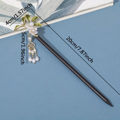 Faux Pearl Leaf Shape Hairpin Ancient Style Hair Stick Chinese Styel Hair Pin