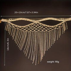 Rhinestone Mask Party Tassel Face Jewelry for Wedding Stage Performance