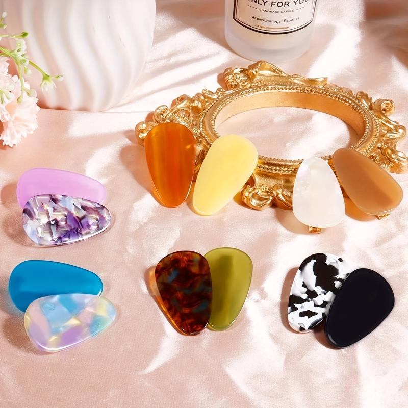 12PCS Acrylic Resin Hair Clips No Crease Hair Accessories