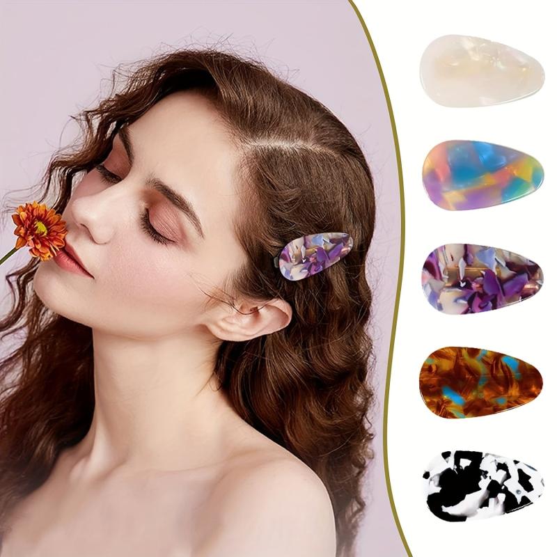 12PCS Acrylic Resin Hair Clips No Crease Hair Accessories