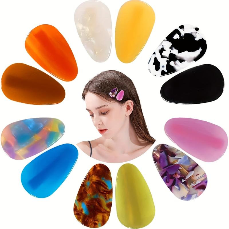 12PCS Acrylic Resin Hair Clips No Crease Hair Accessories